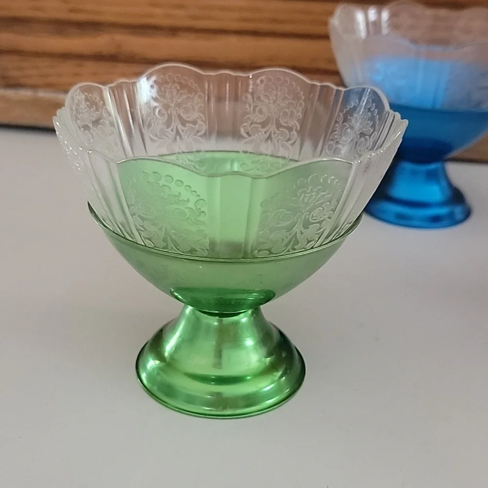Vintage Heller Hostess-Ware Colorama Anodized Aluminum Sherbet depression